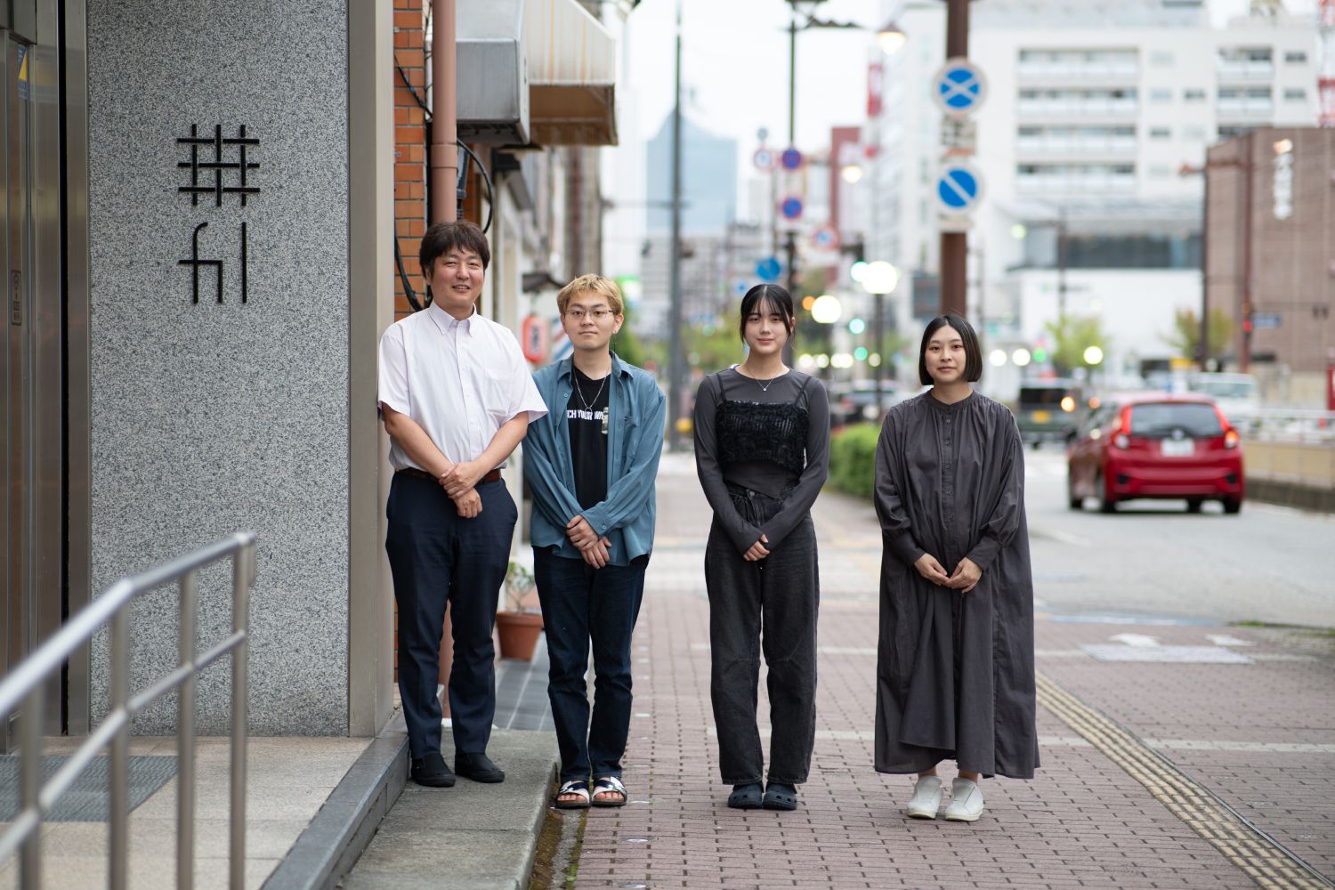 fil永井さん、田中さん、中島さんとfluence谷崎の集合写真