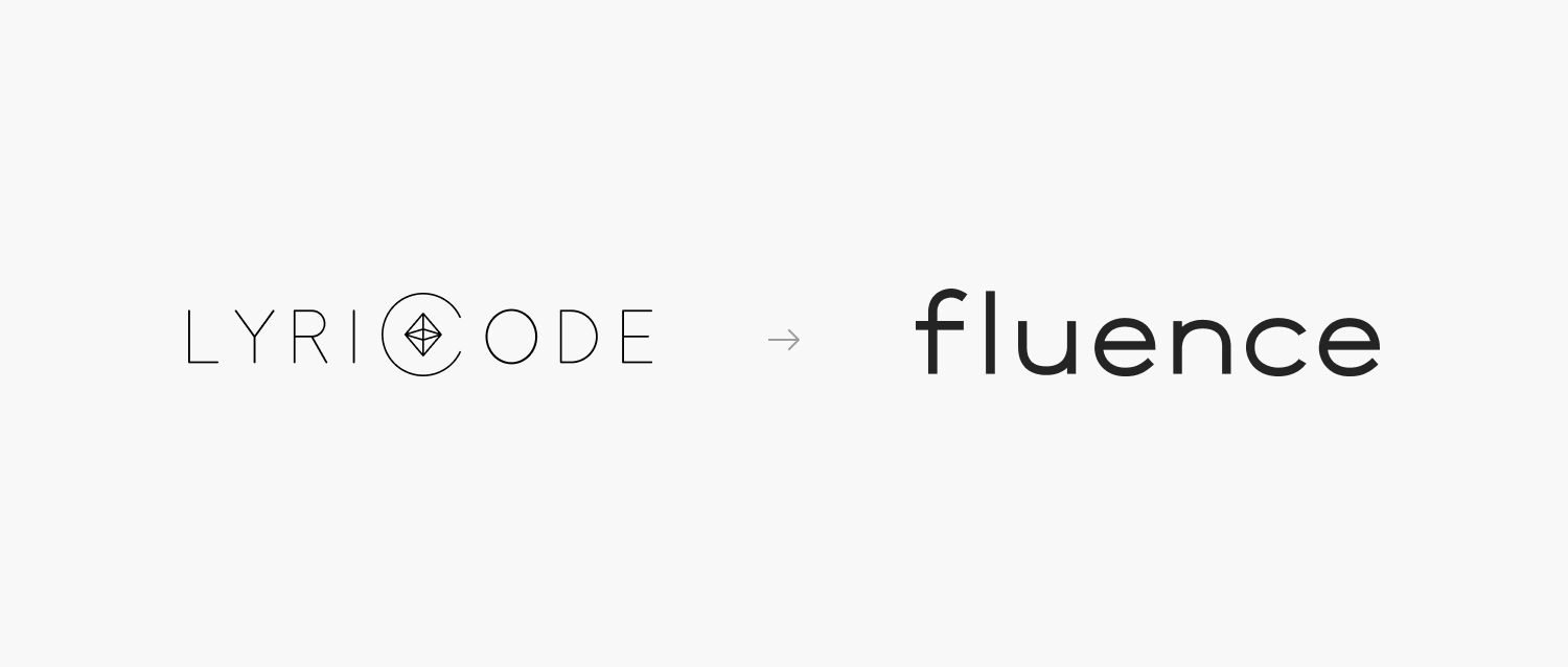 個人事業の屋号「LYRICODE」のロゴから、「fluence合同会社」のロゴへ
